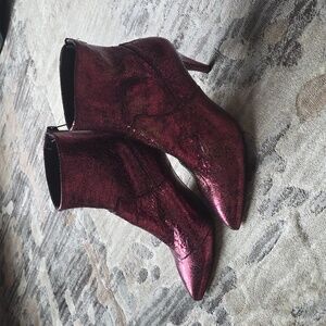 New Free People Willa Metallic Leather Ankle Boots. Made In Spain